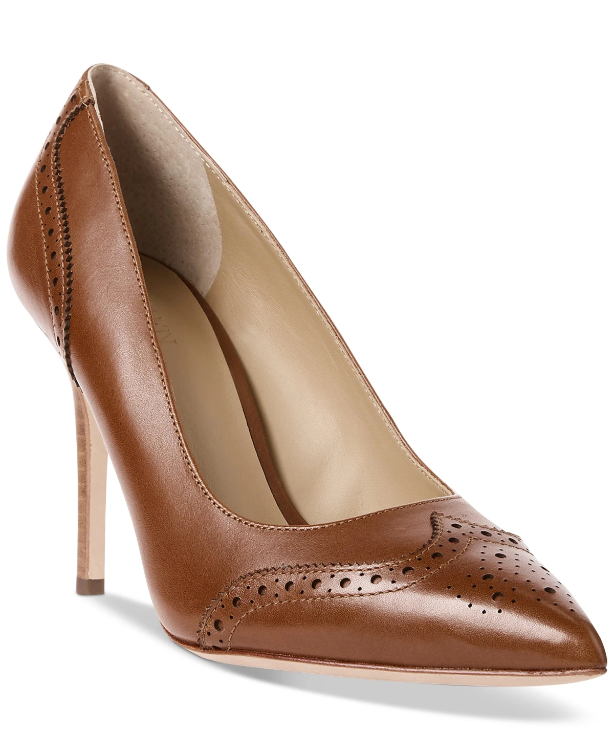Lauren Ralph Lauren Women's Lynden Pointed Pumps - Deep Saddle Tan Leather