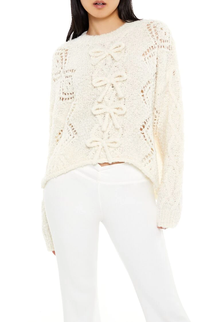 Bow Open-Knit Sweater