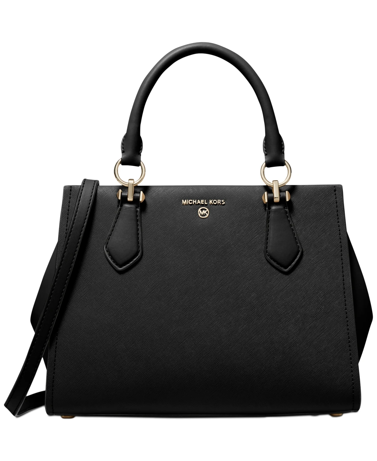 Michael Michael Kors Marilyn Medium Leather Satchel - Black