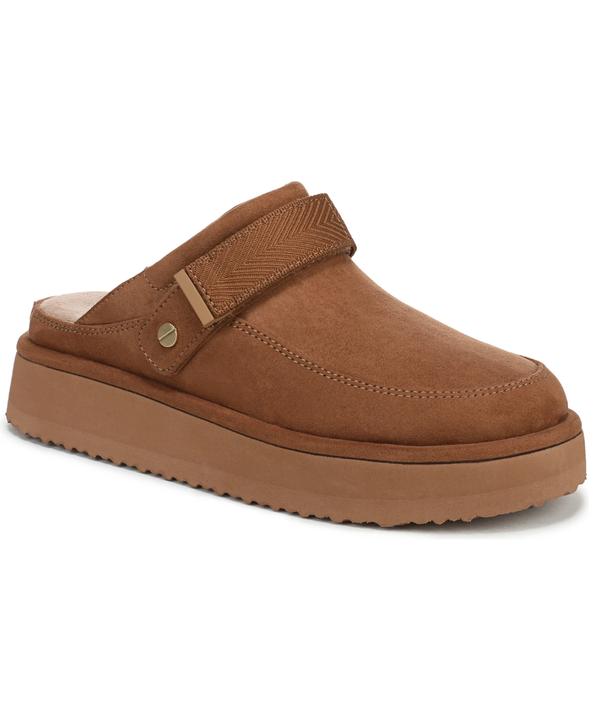 Dr. Scholl's Women's Chill Time Round Toe Platform Mules - Praline Microfiber