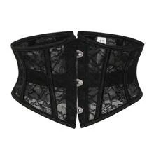1pc Women's Black Corset Lace Shaping Short Belly Waist Belt