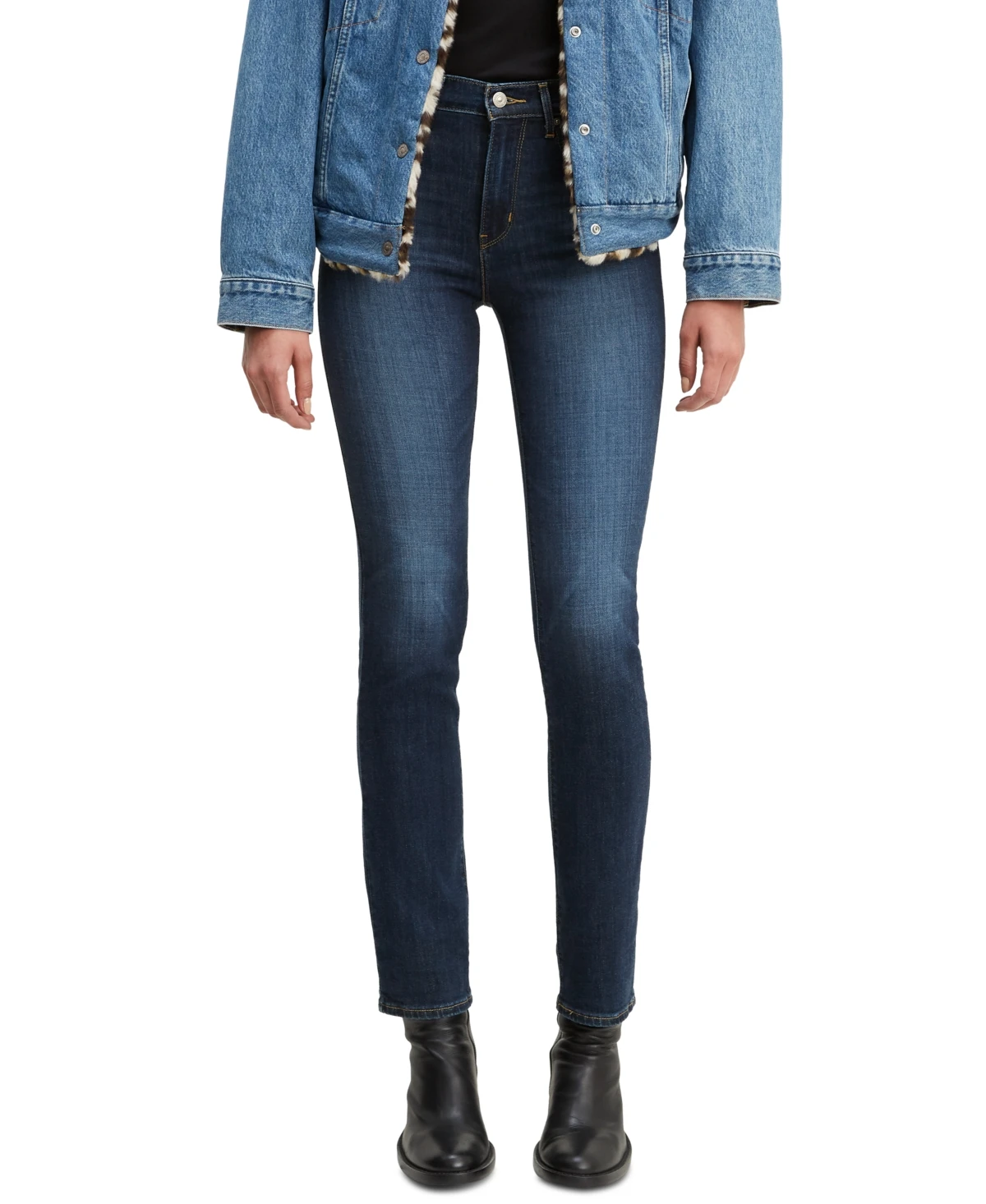 Levis Womens 724 Straight-Leg Jeans - Carbon Glow