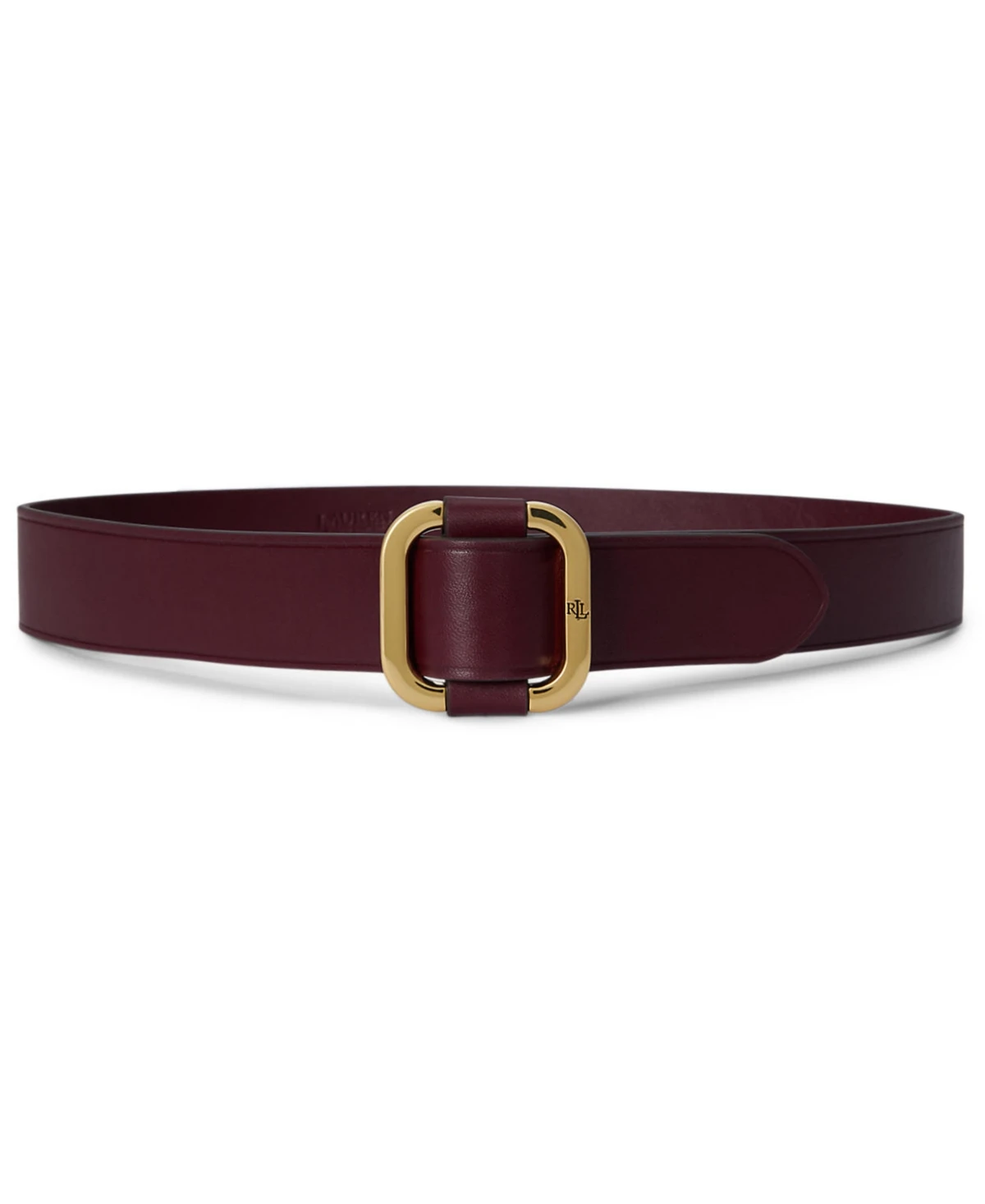 Lauren Ralph Lauren Women's Slide Buckle Leather Belt - Dark Garnet