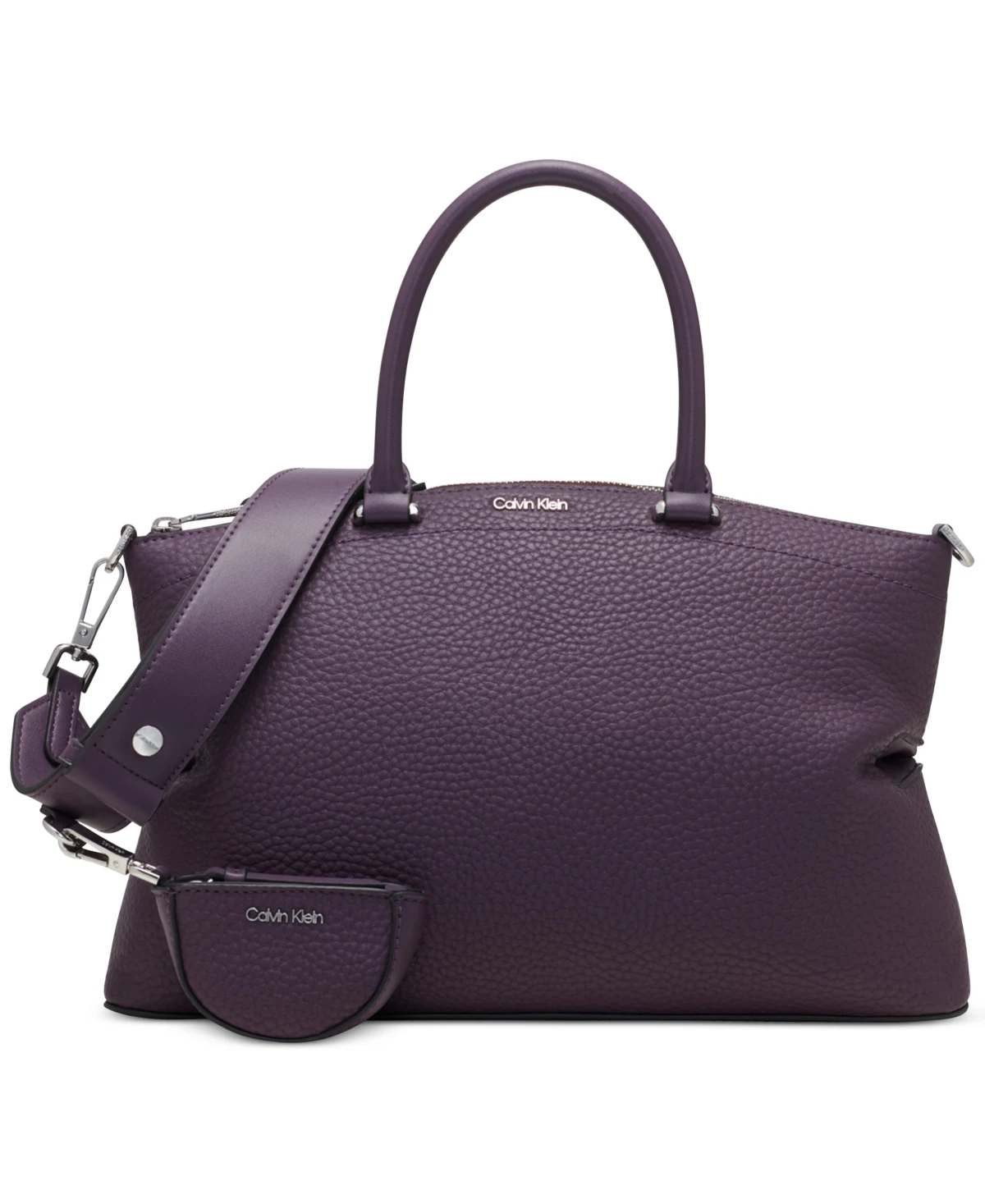 Cypress Top Zip Convertible Satchel with Pouch - Plum