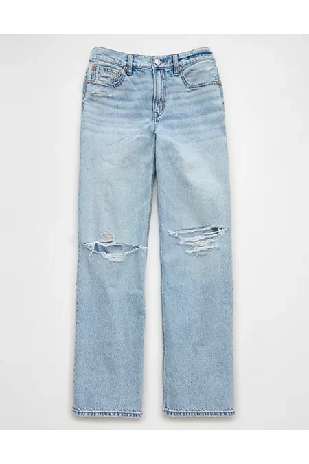 AE Strigid Ripped High-Waisted Stovepipe Jean Women's Skylight