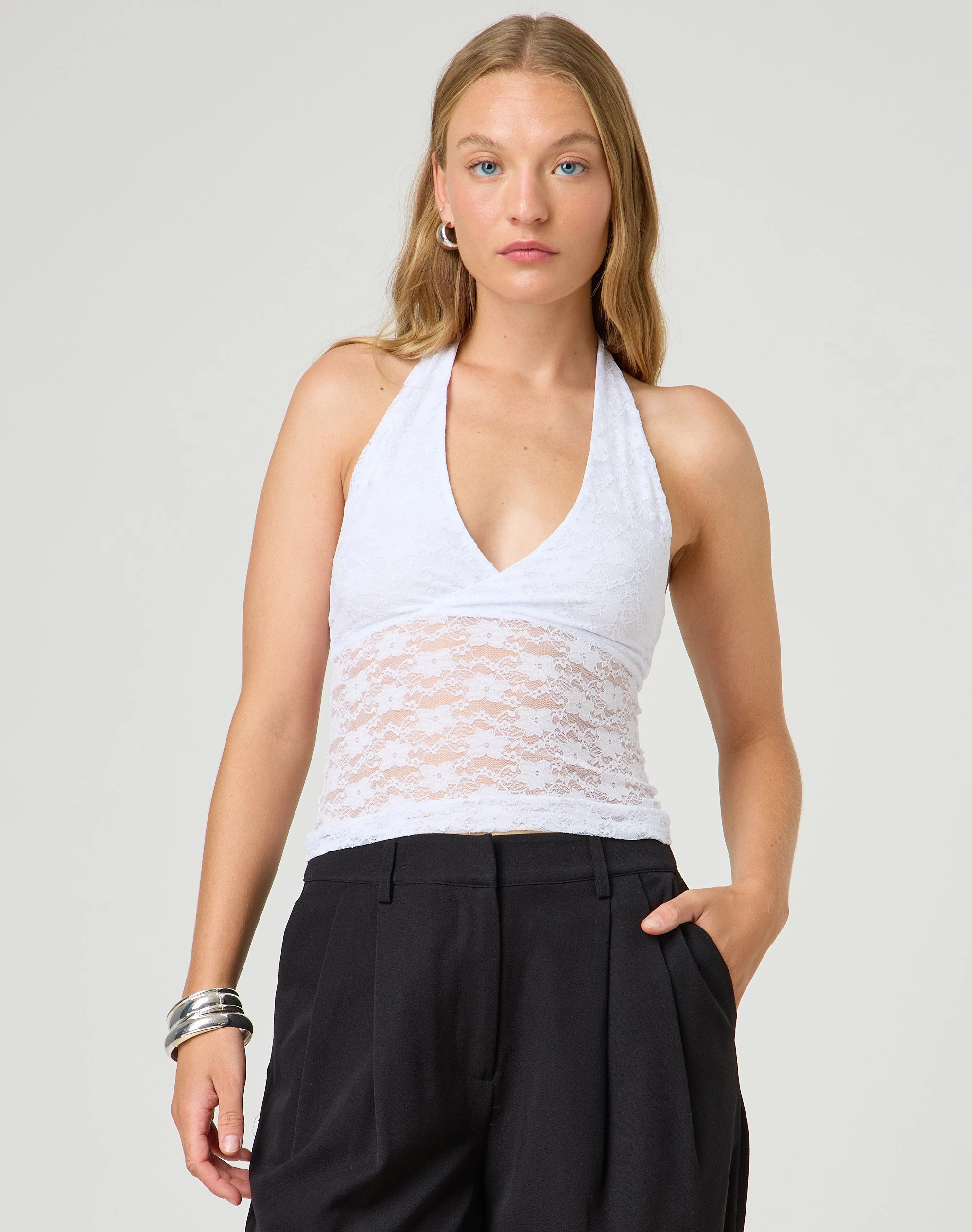 Lace Halter Neck Top