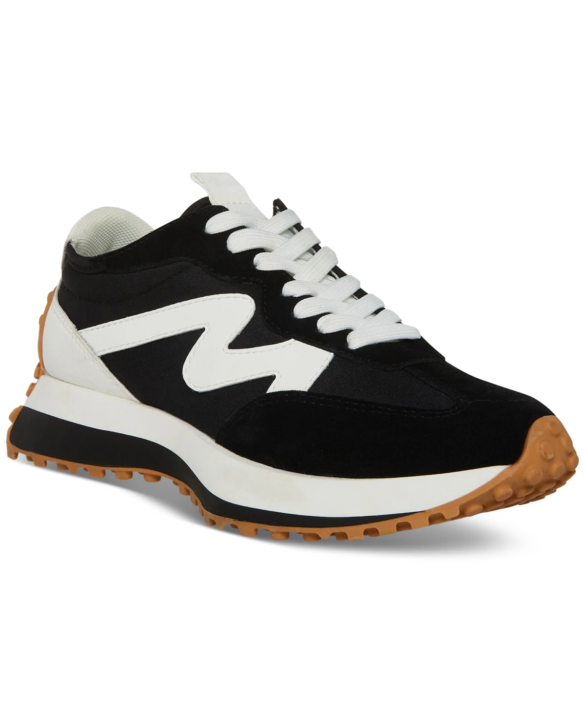Steve Madden Women's Campo Retro Lace-Up Jogger Sneakers - Black Multi