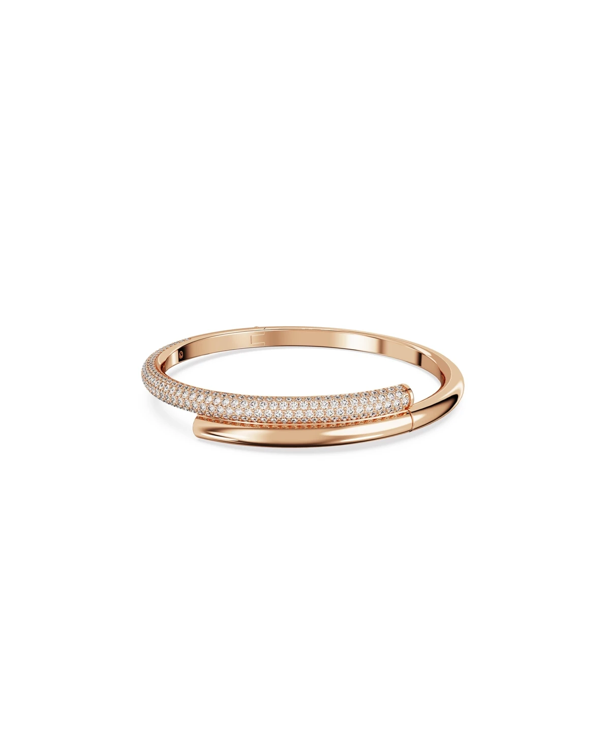 Swarovski Dextera Magnetic Closure, White, Rose Gold-Tone Plated Bangle - Rose Gold